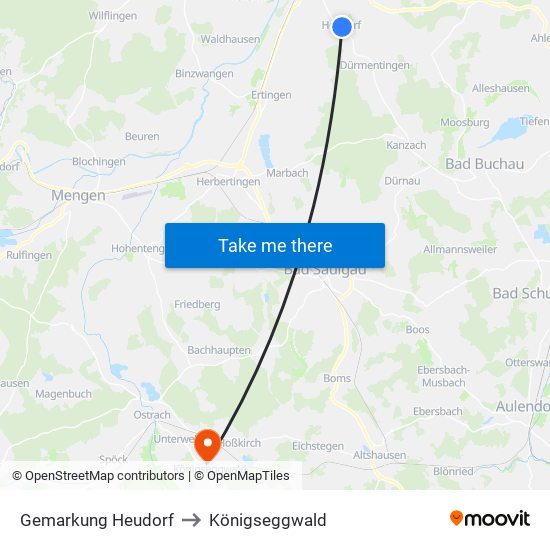 Gemarkung Heudorf to Königseggwald map