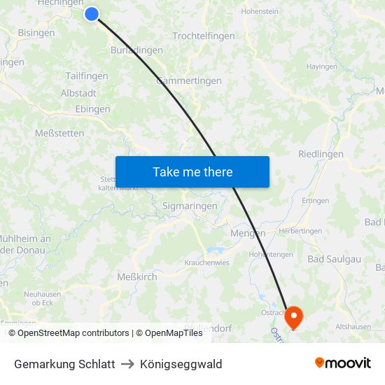Gemarkung Schlatt to Königseggwald map