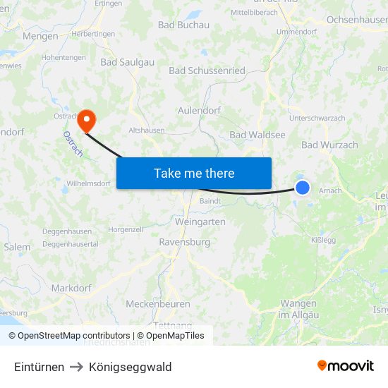 Eintürnen to Königseggwald map