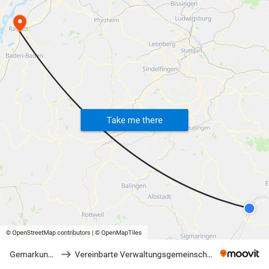 Gemarkung Zell to Vereinbarte Verwaltungsgemeinschaft Rastatt map