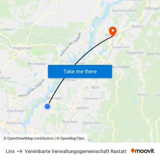 Linx to Vereinbarte Verwaltungsgemeinschaft Rastatt map