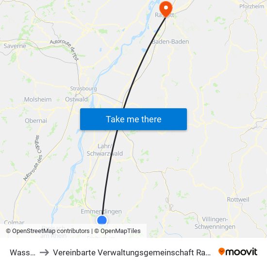 Wasser to Vereinbarte Verwaltungsgemeinschaft Rastatt map