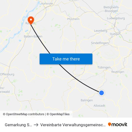 Gemarkung Schlatt to Vereinbarte Verwaltungsgemeinschaft Rastatt map