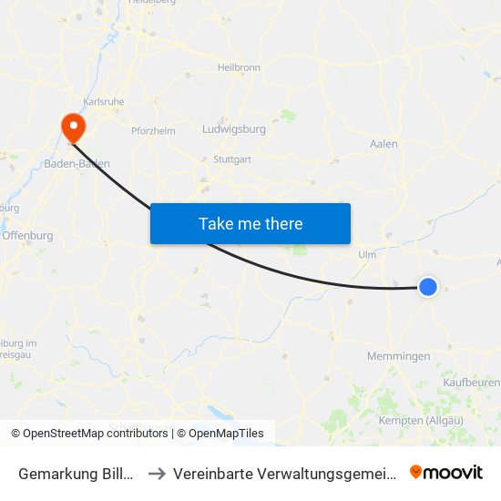 Gemarkung Billenhausen to Vereinbarte Verwaltungsgemeinschaft Rastatt map