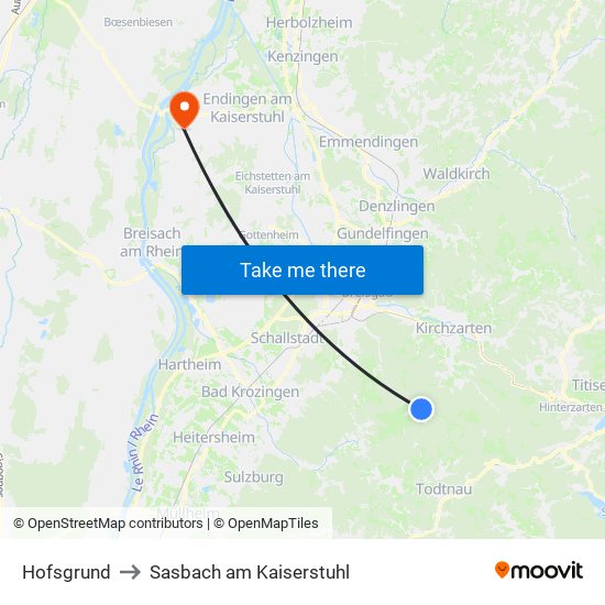 Hofsgrund to Sasbach am Kaiserstuhl map