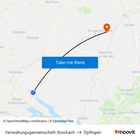 Verwaltungsgemeinschaft Stockach to Öpfingen map