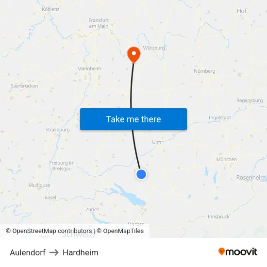 Aulendorf to Hardheim map