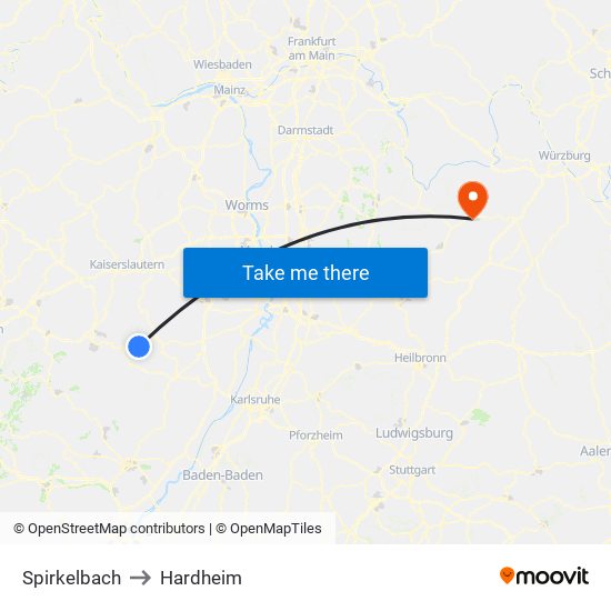 Spirkelbach to Hardheim map