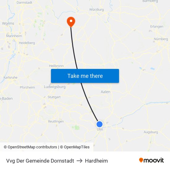 Vvg Der Gemeinde Dornstadt to Hardheim map