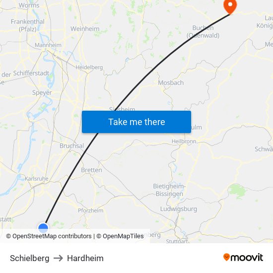 Schielberg to Hardheim map