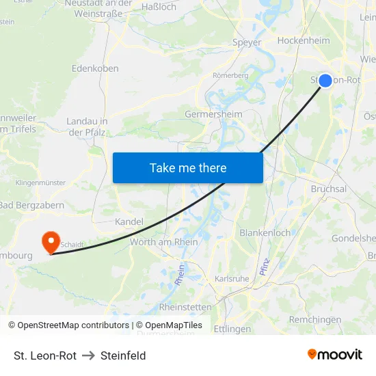 St. Leon-Rot to Steinfeld map