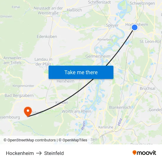 Hockenheim to Steinfeld map