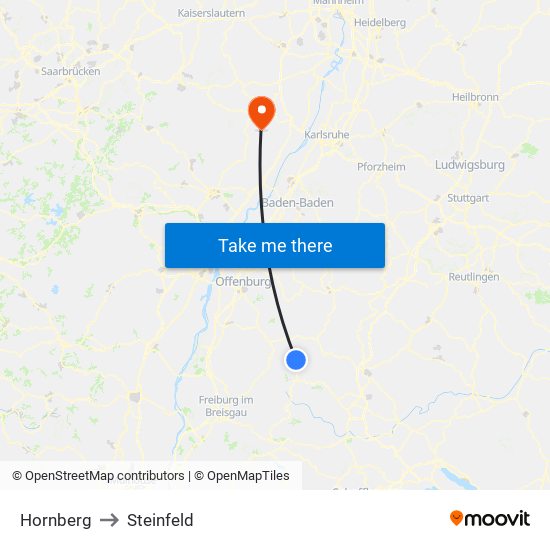 Hornberg to Steinfeld map