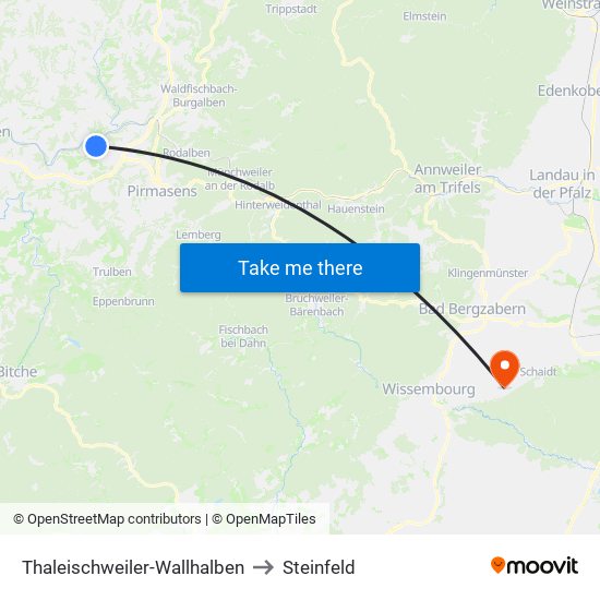 Thaleischweiler-Wallhalben to Steinfeld map