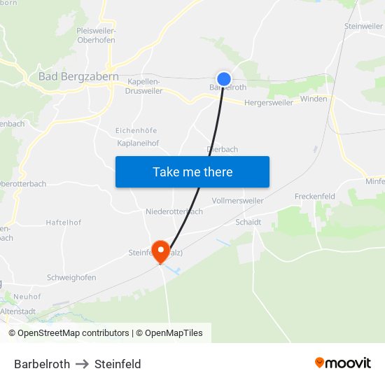 Barbelroth to Steinfeld map