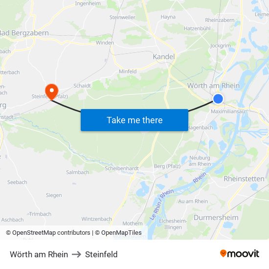 Wörth am Rhein to Steinfeld map