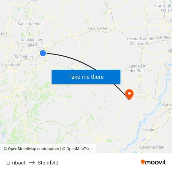 Limbach to Steinfeld map
