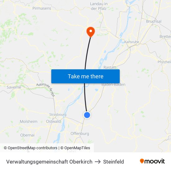 Verwaltungsgemeinschaft Oberkirch to Steinfeld map