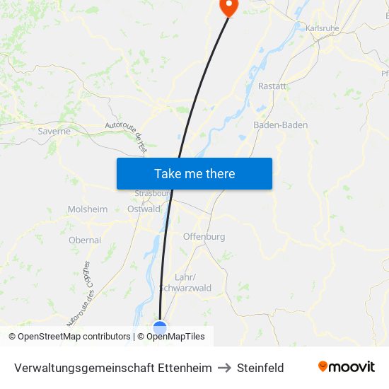 Verwaltungsgemeinschaft Ettenheim to Steinfeld map
