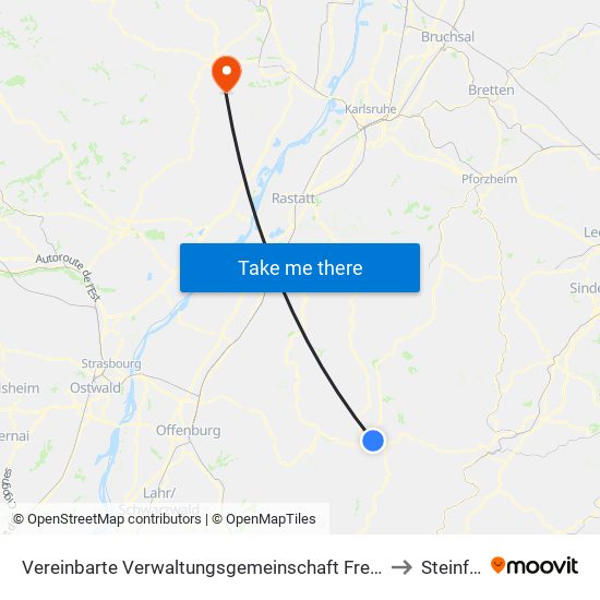 Vereinbarte Verwaltungsgemeinschaft Freudenstadt to Steinfeld map