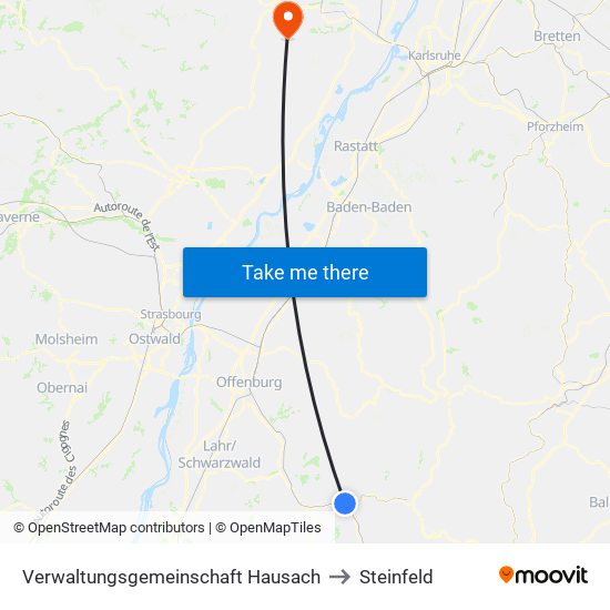 Verwaltungsgemeinschaft Hausach to Steinfeld map