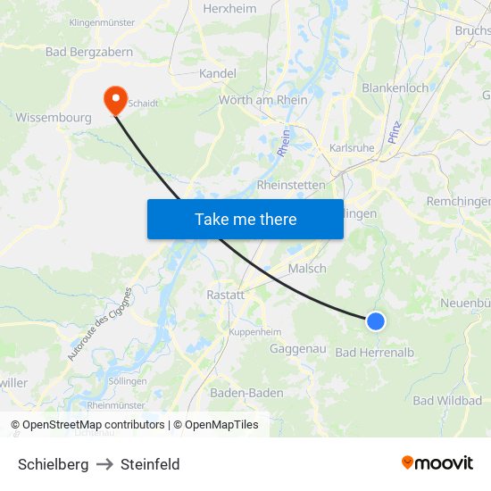 Schielberg to Steinfeld map