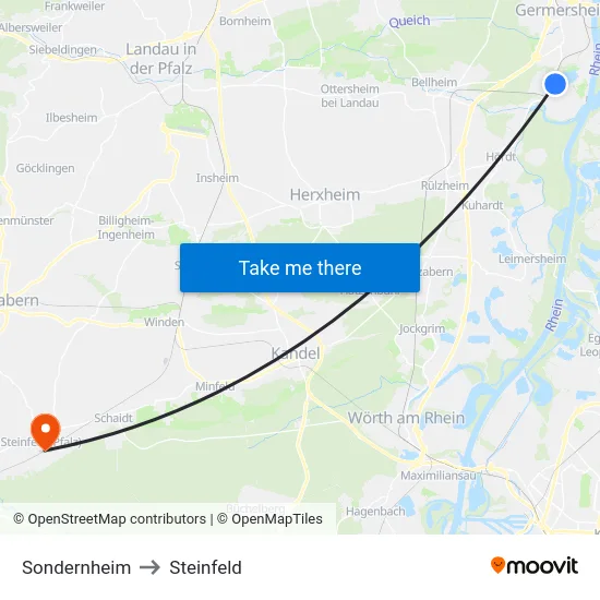 Sondernheim to Steinfeld map