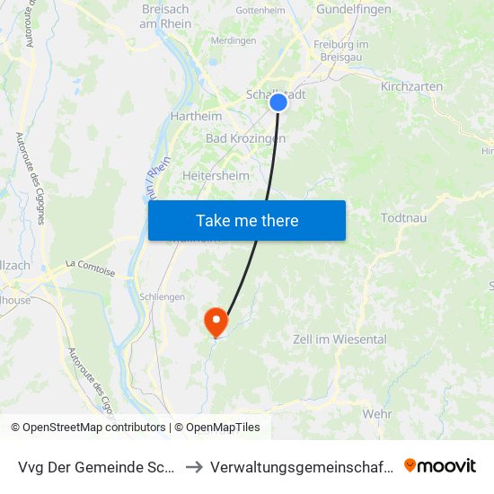 Vvg Der Gemeinde Schallstadt to Verwaltungsgemeinschaft Kandern map