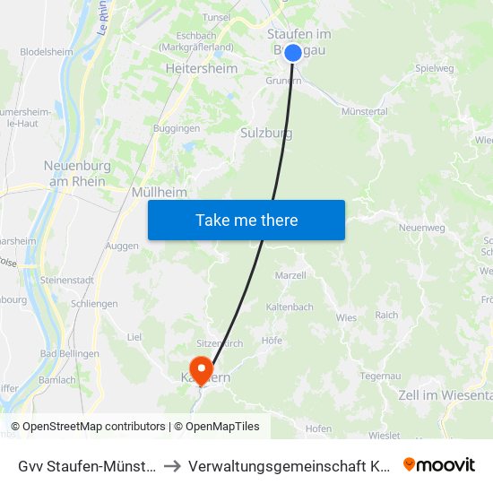 Gvv Staufen-Münstertal to Verwaltungsgemeinschaft Kandern map
