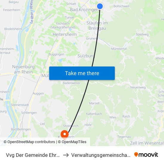 Vvg Der Gemeinde Ehrenkirchen to Verwaltungsgemeinschaft Kandern map