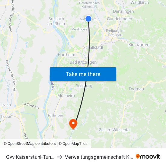 Gvv Kaiserstuhl-Tuniberg to Verwaltungsgemeinschaft Kandern map