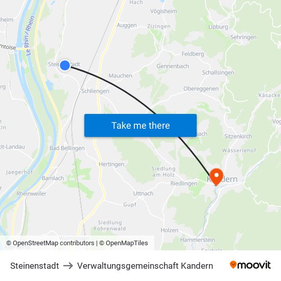 Steinenstadt to Verwaltungsgemeinschaft Kandern map