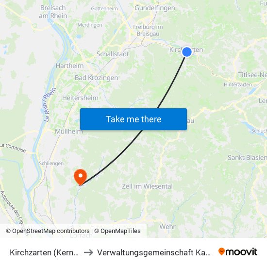 Kirchzarten (Kernort) to Verwaltungsgemeinschaft Kandern map
