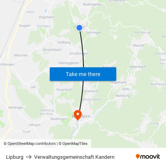 Lipburg to Verwaltungsgemeinschaft Kandern map