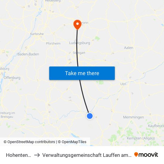 Hohentengen to Verwaltungsgemeinschaft Lauffen am Neckar map