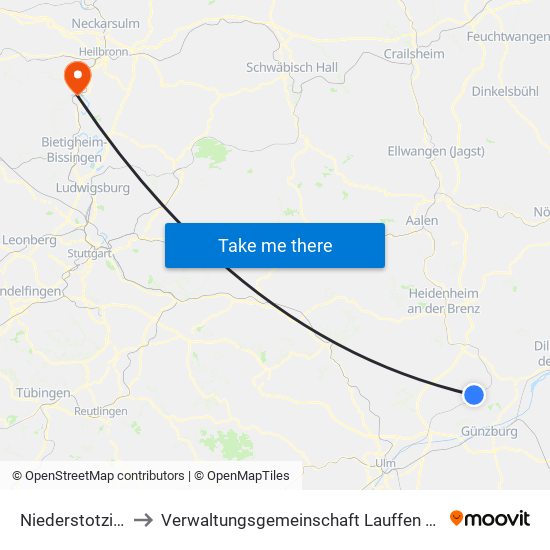 Niederstotzingen to Verwaltungsgemeinschaft Lauffen am Neckar map