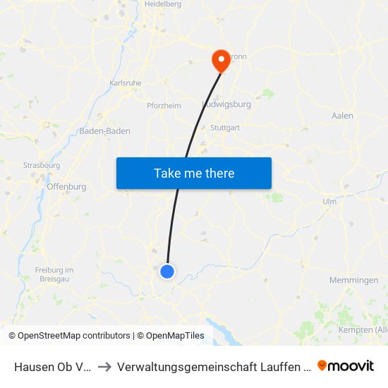 Hausen Ob Verena to Verwaltungsgemeinschaft Lauffen am Neckar map