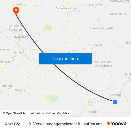 Kötz (Vgem) to Verwaltungsgemeinschaft Lauffen am Neckar map