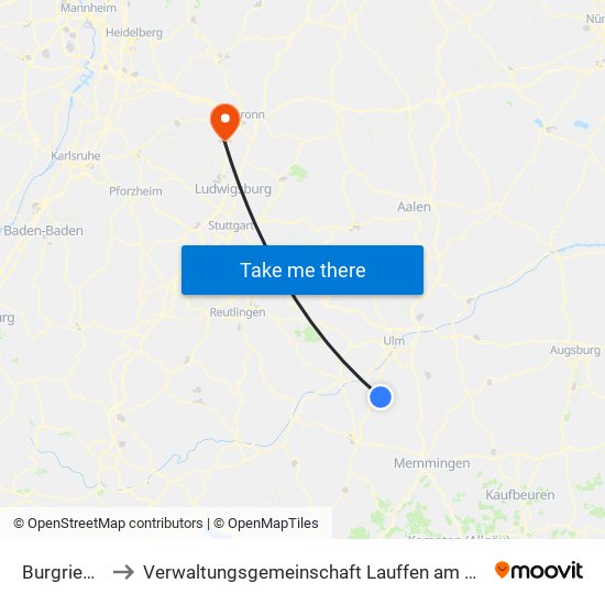Burgrieden to Verwaltungsgemeinschaft Lauffen am Neckar map