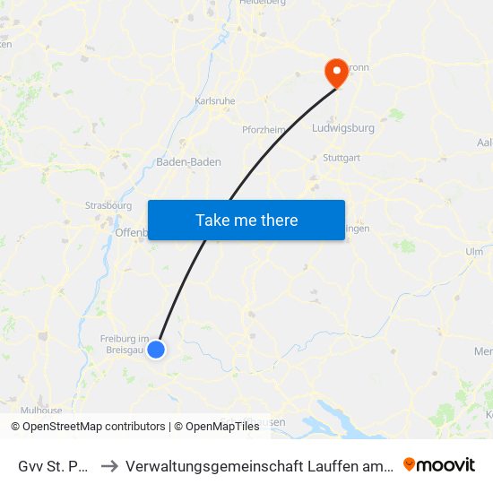 Gvv St. Peter to Verwaltungsgemeinschaft Lauffen am Neckar map