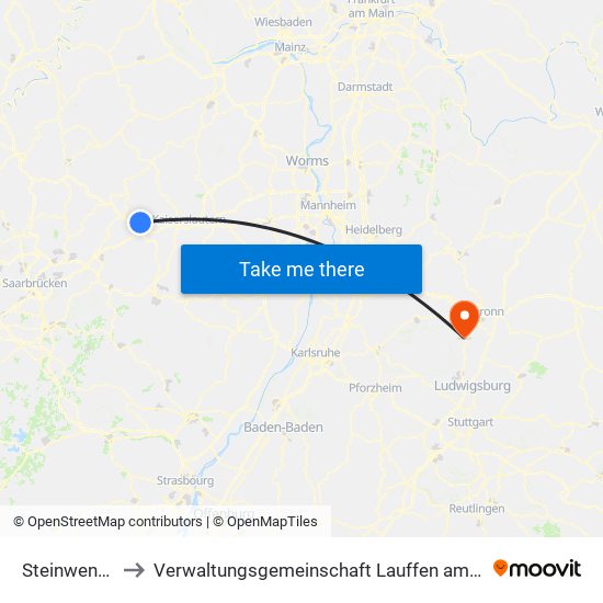 Steinwenden to Verwaltungsgemeinschaft Lauffen am Neckar map
