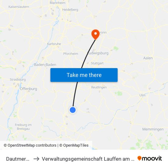 Dautmergen to Verwaltungsgemeinschaft Lauffen am Neckar map