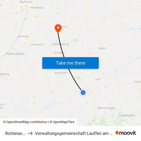 Rottenacker to Verwaltungsgemeinschaft Lauffen am Neckar map