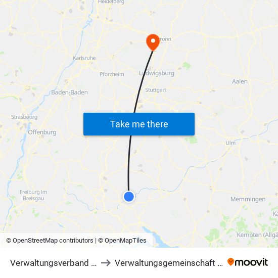 Verwaltungsverband Donau-Heuberg to Verwaltungsgemeinschaft Lauffen am Neckar map