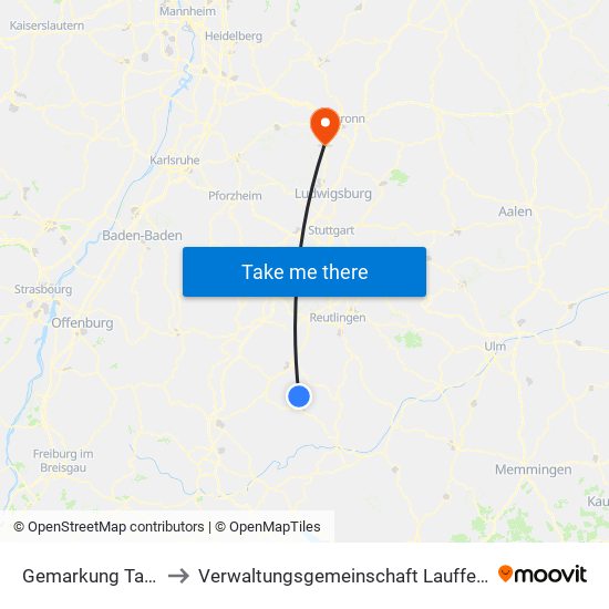 Gemarkung Tailfingen to Verwaltungsgemeinschaft Lauffen am Neckar map