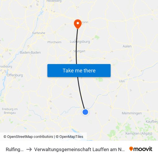 Rulfingen to Verwaltungsgemeinschaft Lauffen am Neckar map