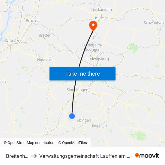 Breitenholz to Verwaltungsgemeinschaft Lauffen am Neckar map