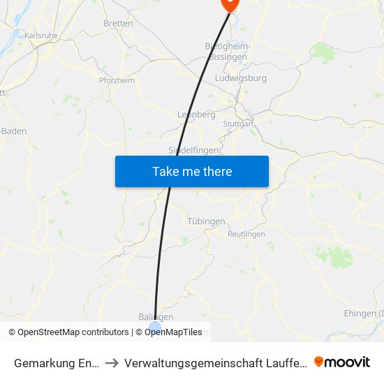 Gemarkung Endingen to Verwaltungsgemeinschaft Lauffen am Neckar map