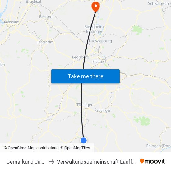 Gemarkung Jungingen to Verwaltungsgemeinschaft Lauffen am Neckar map