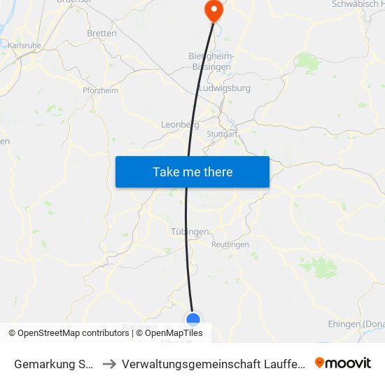 Gemarkung Starzeln to Verwaltungsgemeinschaft Lauffen am Neckar map
